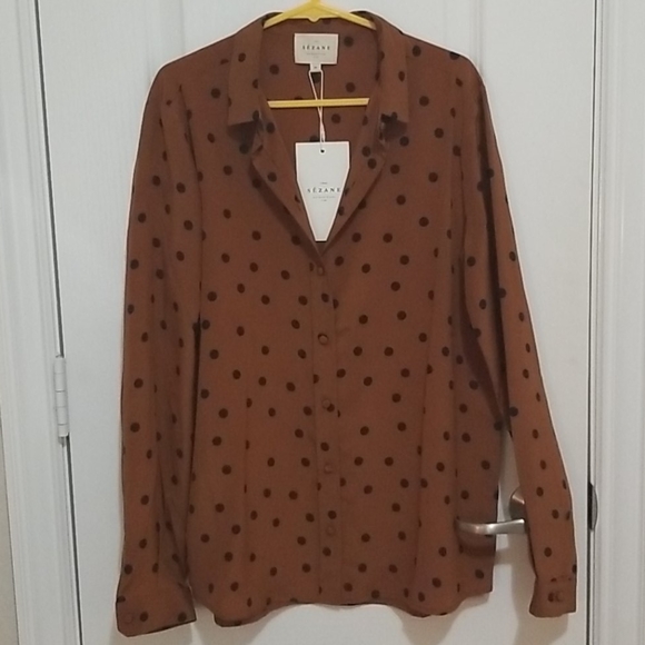 100% silk polka dot shirt - Picture 2 of 6